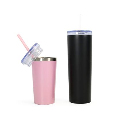 China 2021 Hot Selling Business White Straighter Sublimation Empty Tumbler 12oz 18oz With With Splash Proof Lid And Straw for sale