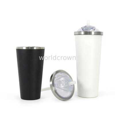 China Durable Double Wall Insulated Metal Stainless Steel Tumbler 20 oz and 30oz with Straw for sale