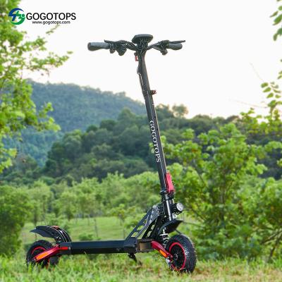 China 45KM/H 53KM Unisex Powerful Long Range Motorized Kick 48V 15Ah 10 Inch Off Road Wheel Electric Scooter For Adult for sale