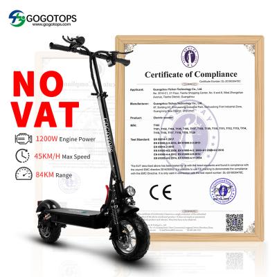 China Wholesale Price Unisex 10 Inch 1200W E Scooter 45km/h Foldable Electric Scooters For Adult With Two Wheels for sale