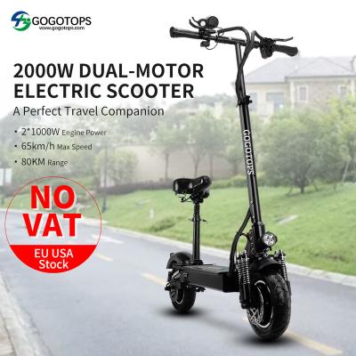 China Double Motor 2000W E Scooter Cheap Unisex Powerful Electric Scooter 65KM/H Electric Scooter Adult for sale