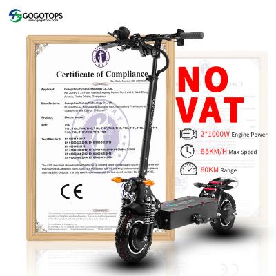 China Factory Quality 65KM/H Folding Kick Motorcycle Electric Off Road Scooter Unisex Direct Powerful Scooter 2000W Double Motor For Adult for sale