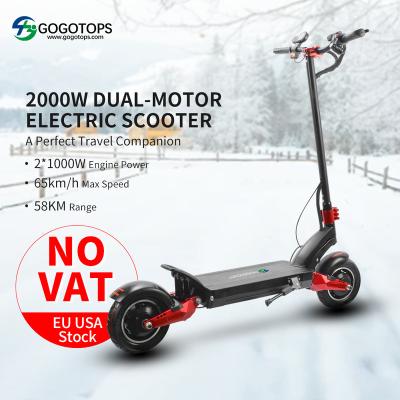 China Hot Sale Unisex Electric Motorcycle Motorized Kick Scooter E Scooter Skateboard 2000W 2 Wheels Skateboard Dual Motor Kick Scooter for sale