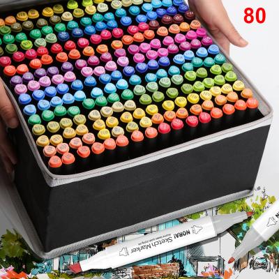 China PP Art 80 Colors Dual Tip Art Markers Permanent Marker Pens Alcohol Based Highlighters Perfect For Adult Artwork Sketching for sale