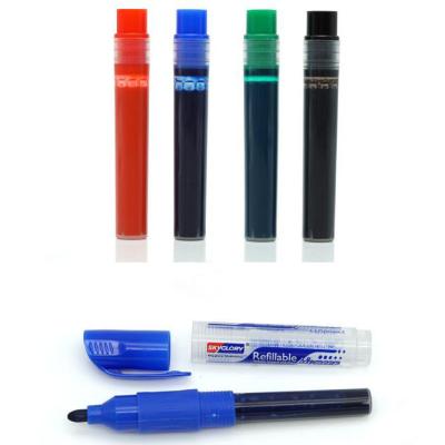 China PP 2375 Black/Red/Green/Blue 4 Color Dry Erase Whiteboard Marker With Ink Refill for sale