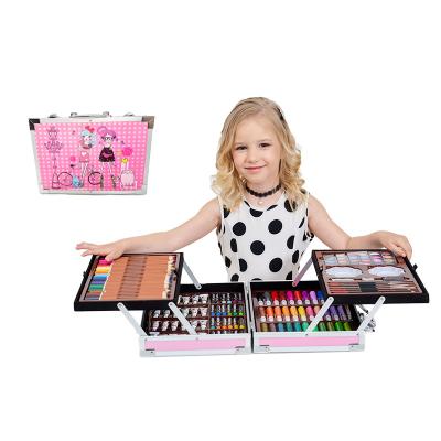 China Non-Toxic Painting Sets for Boys Girls Kids 145 Piece Drawing Kit with Crayons Oil Colored Pastels Crayons Watercolor Cake Sharpener for sale