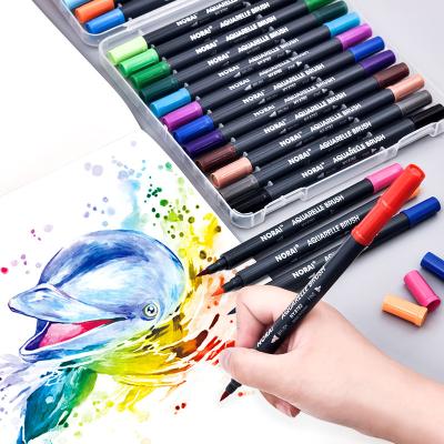 China PP Markers Marker 12 Pcs Pen Brushes Double Headed Tip Watercolor Brush Pen for sale