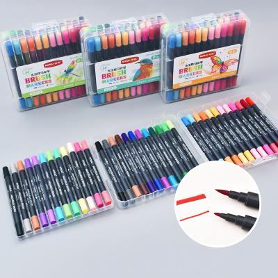 China PP Yalong water color brush tip watercolor markers pen pencil oil tool art set non toxic moq 1 set with box for sale