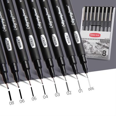 China Wholesales Fine Line 8 Size Micron Needle Black Needle Marker NY-859 Art Pen For Office Sketching Drawing for sale