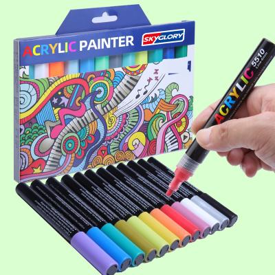 China Wholesale Custom Metallic Multicolor Marker Pen Acrylic Paint From PP Skyglory China Factory for sale