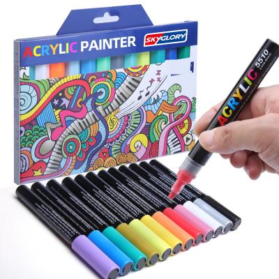 China Custom Logo 12 PP Skyglory 24 36 Colors 4mm Luminous Paint Markers Pen Set for sale