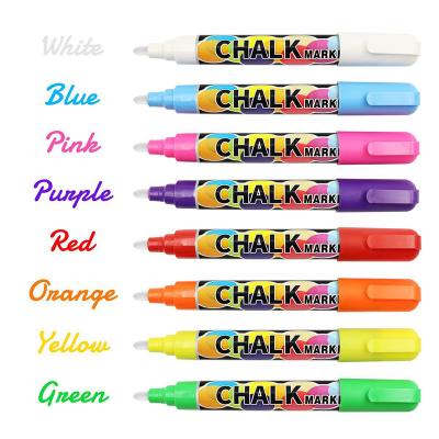 China 10 12 25 PP 8 Vibrant Multicolors Pack Bold Liquid Chalk Markers Parks Wet Dry Erase For Chalkboard Window Glass Signs 6m for sale