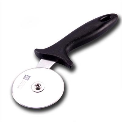 China Durable 3 inch and 4 inch roll stainless steel resin pizza cutter with black handle ideal for pizza pies and dough cookies for sale