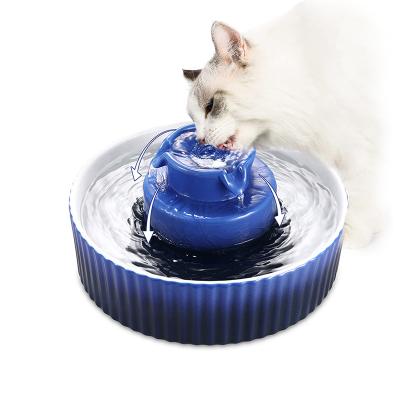 China Viable Ceramic Pet Water Fountain Pet Cupcake Porcelain Dog Cat Drinking Station for sale