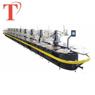 China Oval Automatic Garment Shops 8 Colors Silk Screen Printing Machine for sale