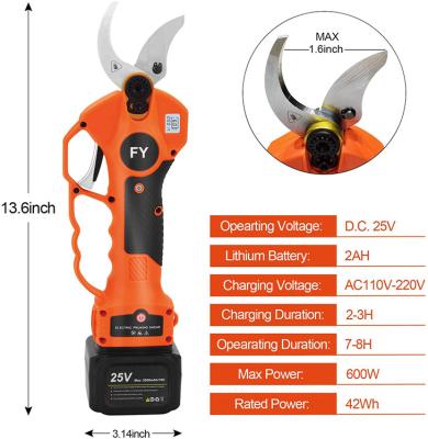 China Soft Handle 4.0cm Professional Custom Garden Plastic Battery Charging Electric Tree Shears for sale