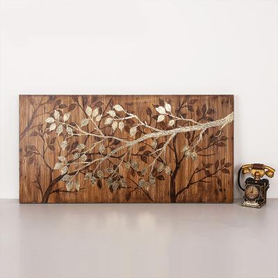 China Best Modern Design 3 Panel Wood Plank Wall Art Sculptures for sale