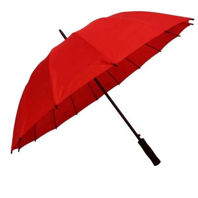 China Minimalist Red Straight Rod Umbrella For Wedding Sturdy Gift Umbrella Frame 16ribs High Quality Straight Umbrellas For Promotion for sale