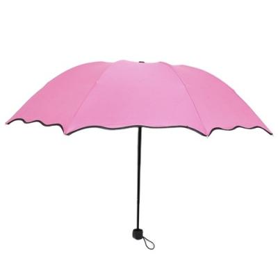 China Umbrella Magic Print Gift 3 Folding Minimalist Windproof Reverse Invert Umbrella With UV Color Changing Compact Umbrellas for sale