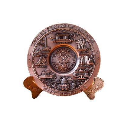 China China Custom Made Metal Souvenir Dish Made Zinc Alloy Commemorative Medal Die Cast Cheap Award Dish for sale