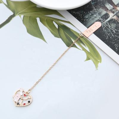 China Good Quality China Supplier Stocked Custom Cute Bookmark Shape Gold Enamel Metal Bookmark for sale