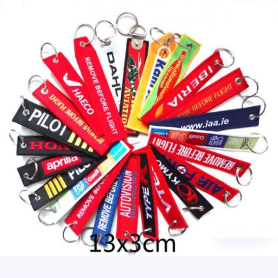 China Custom Designer Environmental Friendly Keychains Car Keychains Woven Key Chain With Custom Logo Single /double sides for sale