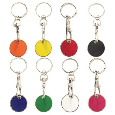 China Metal Wholesale Coin Shopping Trolley Accessories Trolley Coin Key Ring Key Chain for sale