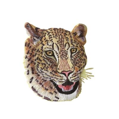 China Tiger Animal Logo Embroidery Patches Custom Made Wholesale Viable Iron-on Embroidery Patch For Apparel for sale