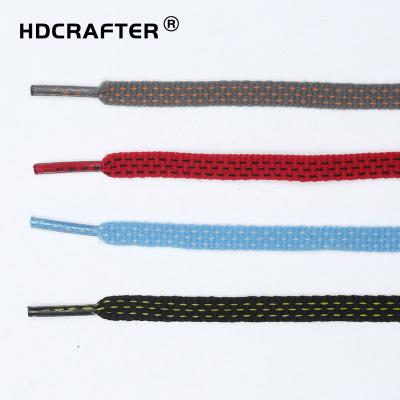 China Wholesale Flat Color Polyester Leisure 8mm Student Factory HDCRAFTER Flat Laces for sale