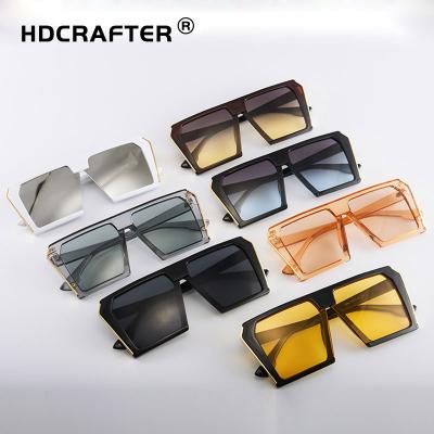 China 2021 Fashion New Big Sunglasses HDCRAFTER Frame Sun Glasses UV400 Leisure Punk Protective Custom Outdoor Sunglasses for sale