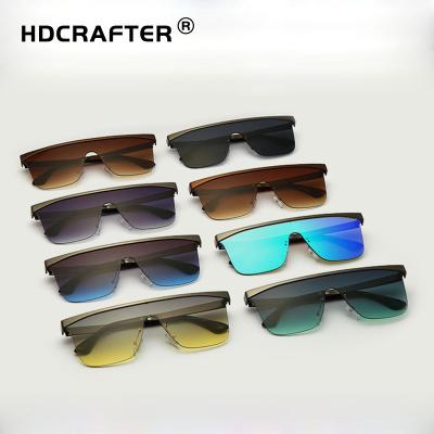 China One-piece frameless oversized protective fashion outdoor leisure sunglasses HDCRAFTER sunglasses trend UV400 sunglasses for sale