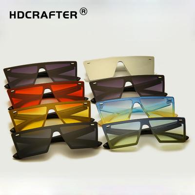 China Fashion HDCRAFTER Sunglasses Net Lens Red Plain Oversized Protective Sunglasses UV400 For Men Women Custom Logo for sale