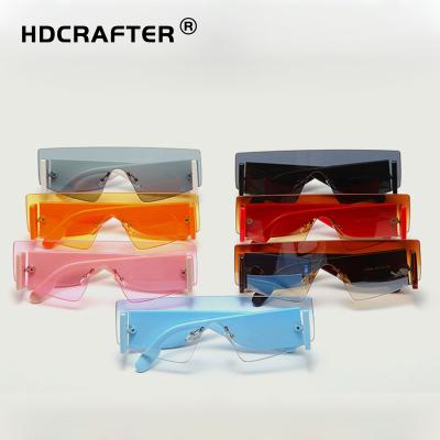 China Fashion HDCRAFTER Sunglasses Shape Oversized Frameless Protective Outdoor Women's UV400 Sun Glasses Sunglasses Leisure for sale