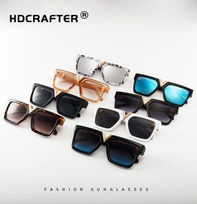 China Fashion HDCRAFTER Sunglasses Shape UV400 Marble Oversized Sunglasses Leisure Trend Outdoor Sunglasses for Men and Women for sale