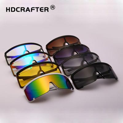 China Fashion Classic Oversized Ski Sunglasses UV400 Half Frame Protective Outdoor Riding Sunglasses HDCRAFTER For Men And Women for sale