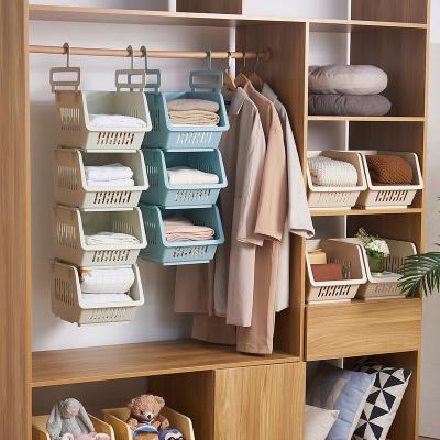 China Sustainable Factory Supply Wardrobe Storage Basket Clothing Storage Basket For Toys With Hanging Rods for sale