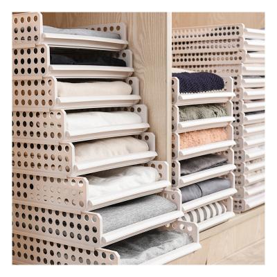 China Viable Hot Selling Stackable Cabinet Wardrobe Organizer Drawer Type Clothes Storage Racks And Boxes for sale