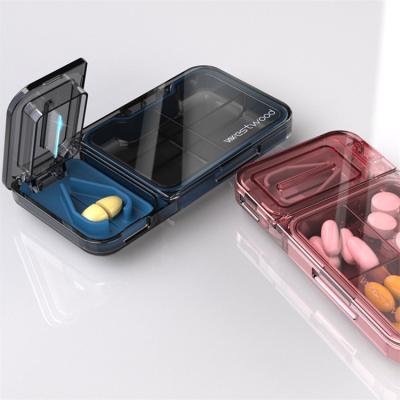 China Newest Pill Organizer Designs Modern Wholesale Travel Size Large Medicen Pill Divider Organizer And Cutter Case Box Set Portable New Designs for sale