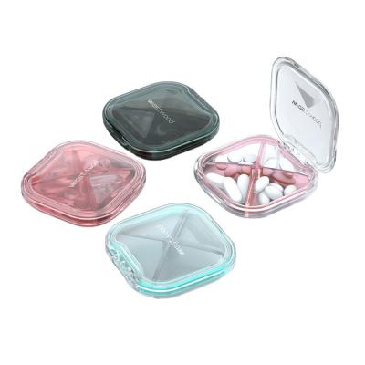 China Modern Portable Plastic Organizer Cases Container Box Mini Travel Stackable Transparent Medicine Slots Vitamin Pill Sorter Storage for sale