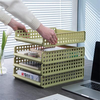 China Sustainable Organizador De Escritorio Wholesale Table Top Stackable Plastic Desk Drawer Organizer Storage Box With Desk Drawers for sale