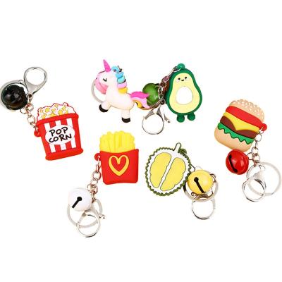 China Souvenirs Promotion Gift Key Chain Wholesale Personalized Rubber Custom Keychain Silicone Cute Cartoon Fruit Key Chain for sale