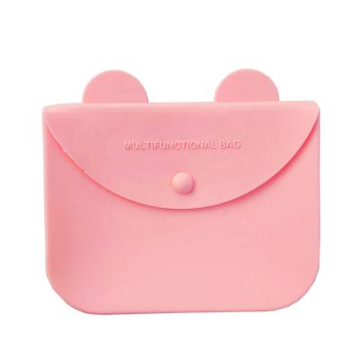 China Sustainable High Quality PVC Silicone Facemask Holder Bags Portable Facemask Storage Box for sale