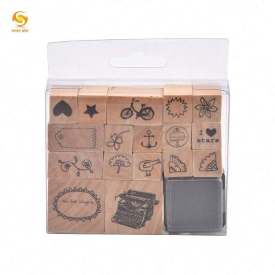 China Factory Shinyway Hardware Wooden Stamp Craft Supplier Wooden Rubber Stamp Decoration Wooden Stamp Custom For Kids for sale