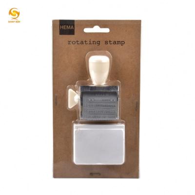 China Rotating stamp Shinyway 12 line rotating text seal roller stamp date decoration craft stamp for children for sale