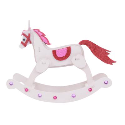 China DIY Craft TOY Coloring DIY Craft Set 3d Puzzle Children's Toy Unicorn 3D Wooden Puzzle for sale