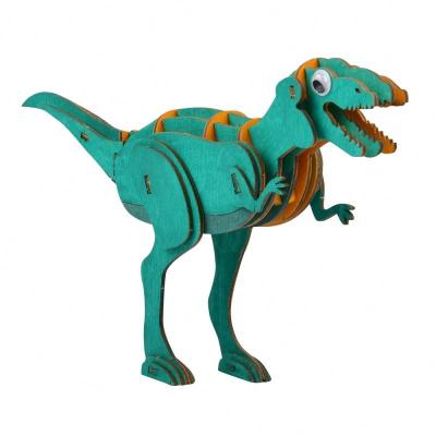 China DIY TOY Shinyway children's toy coloring craft set 3d puzzle toy dinosaur 3d wooden diy wooden puzzle for sale