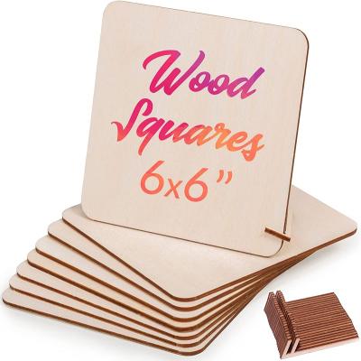 China DIY TOY Unfinished Wooden Laser Plate Square Piece with 28 Holders, Empty Pallet Wooden DIY Plate Cutouts for Crafts for sale