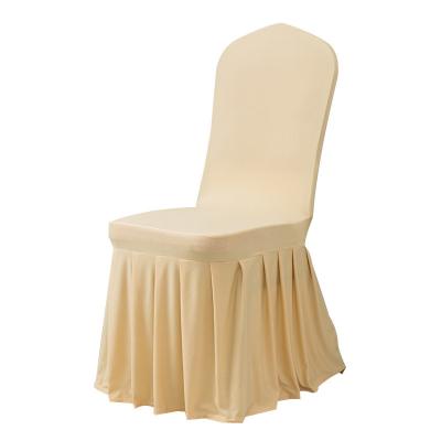 China Plain Jane Like Most Popular Conference Banquet Pleated Skirt Stool Cover Hotel Furniture Chair Luxury One-Piece Hotel Chair Cover for sale