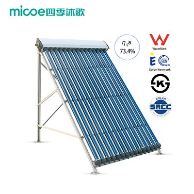 China Hotel MICOE heat pipe manifold vacuum tube solar thermal collector for large-scale hot water project for sale