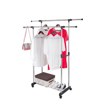 China New Arrival Mobile High Quality Indoor Outdoor Telescopic Pipe Portable Clothes Rack for sale